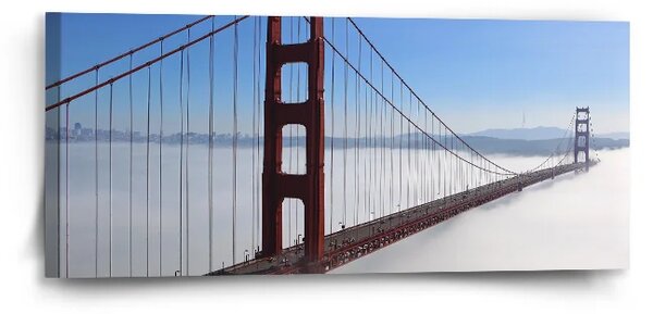 Sablio Obraz Golden Gate v mlze - 110x50 cm