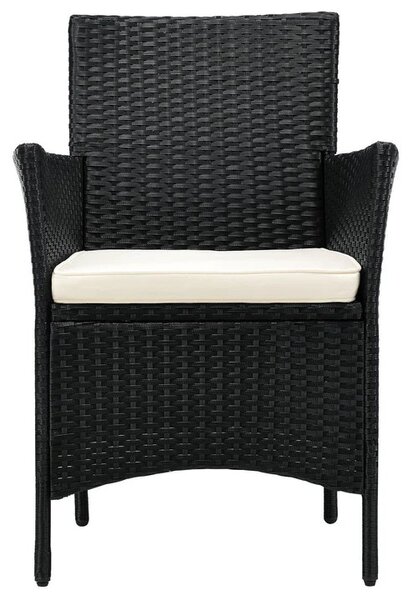 Juskys Balkónový set Bayamo - černý + krémové podušky