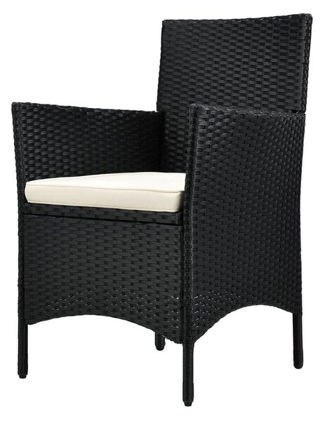 Juskys Balkónový set Bayamo - černý + krémové podušky