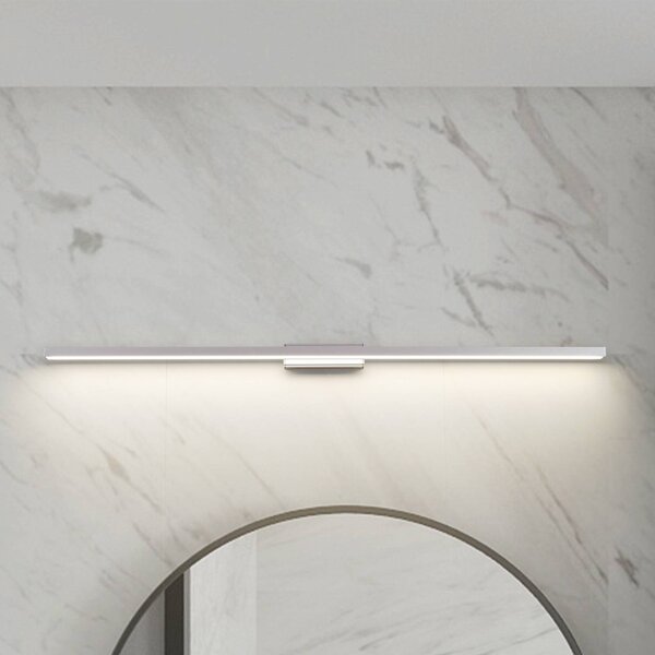Lindby LED koupelnové a zrcadlové svítidlo Alenia, 120 cm, IP44, šedé, Hliník / šedá / zinek, Koupelna, Hliník, Moderní