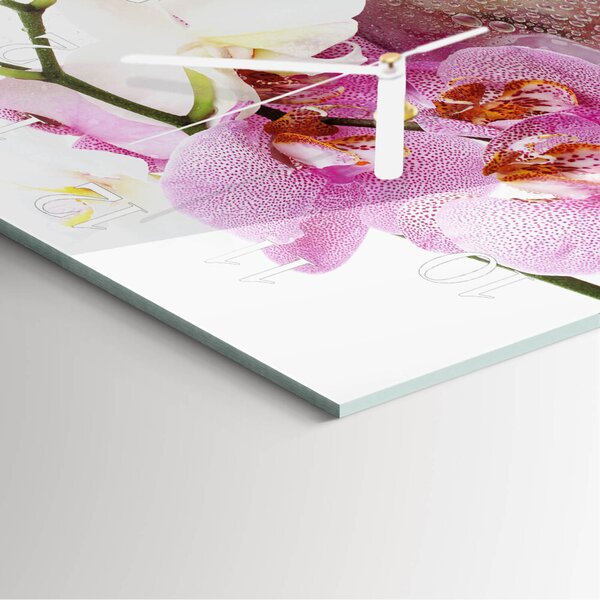 Skleněné hodiny Orchidej zskb-30x30-00083742