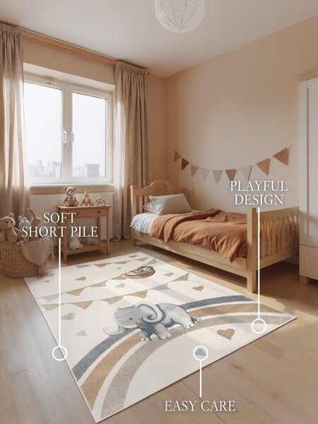 Villeroy & Boch, Dětský kusový koberec Villeroy & Boch Boho Kids 106305 Cream Multicolor, 120x170, bílá, dětský pokoj