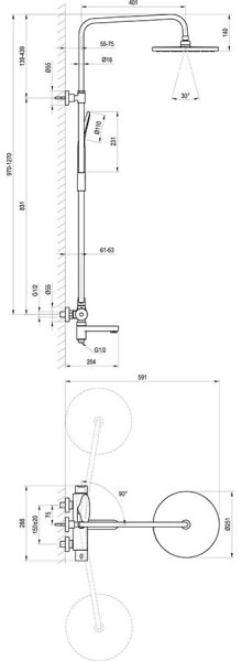 Ravak X07P642 - Sprchová sada s baterií lesklý chrom