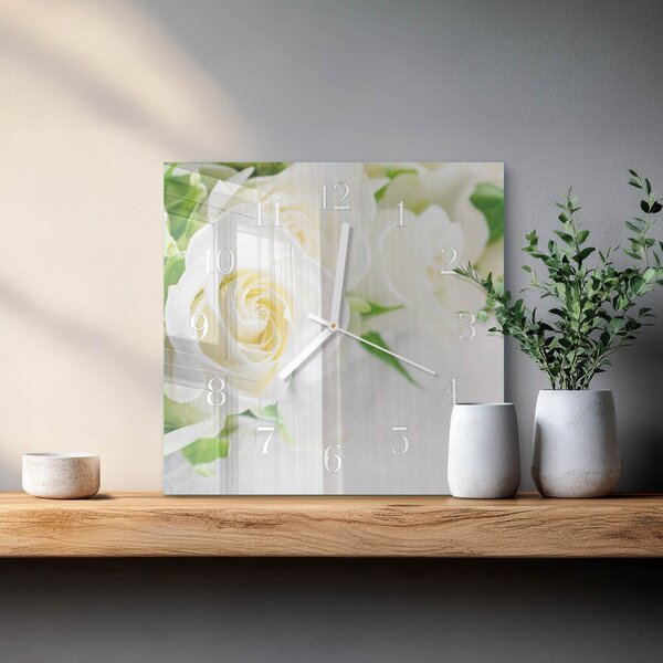 Skleněné hodiny Růže zskb-30x30-00084675
