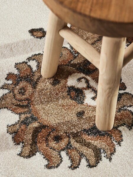 Villeroy & Boch, Dětský kusový koberec Villeroy & Boch Boho Kids 106307 Cream Multicolor kruh, 160x160 (průměr) kruh, bílá, dětský pokoj