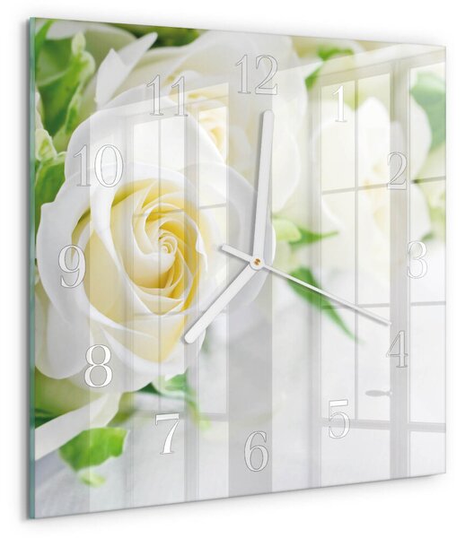 Skleněné hodiny Růže zskb-30x30-00084675