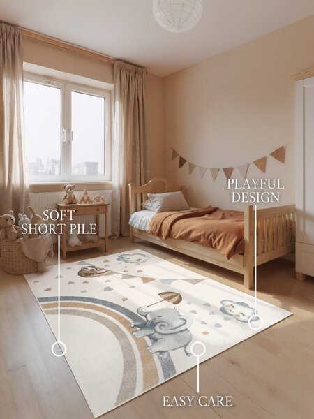 Villeroy & Boch, Dětský kusový koberec Villeroy & Boch Boho Kids 106306 Cream Multicolor, 120x170, bílá, vícebarevná, dětský pokoj
