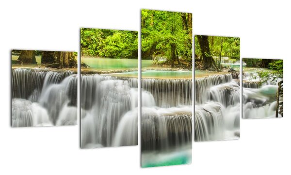 Obraz lesních vodopádů (125x70cm)