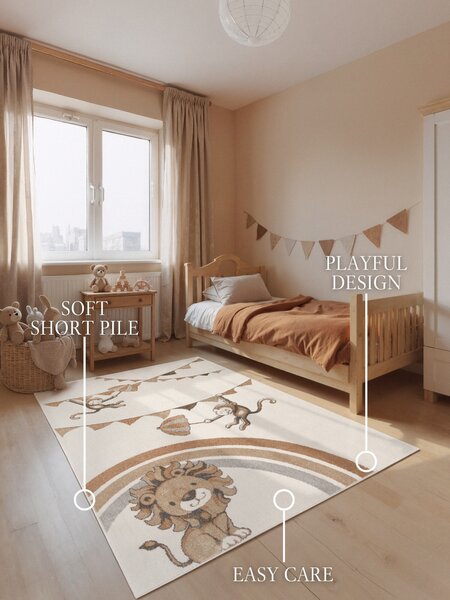 Villeroy & Boch, Dětský kusový koberec Villeroy & Boch Boho Kids 106308 Cream Multicolor, 120x170, bílá, dětský pokoj