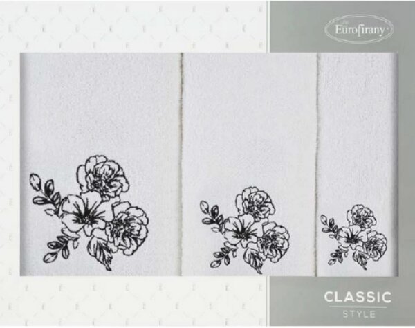 FROTÉ RUČNÍK MELANI SADA 1KS 30X50 CM, 1KS 50X90 CM, 1KS 70X140 CM BÍLÁ