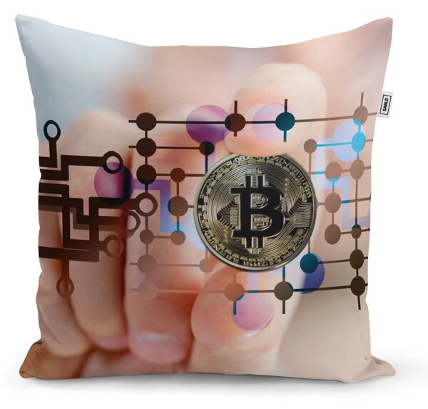 Sablio Polštář Bitcoin - 40x40 cm