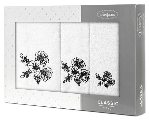 FROTÉ RUČNÍK MELANI SADA 1KS 30X50 CM, 1KS 50X90 CM, 1KS 70X140 CM BÍLÁ