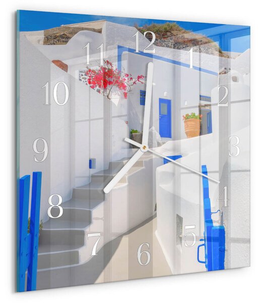 Skleněné hodiny Santorini zskb-30x30-00084813