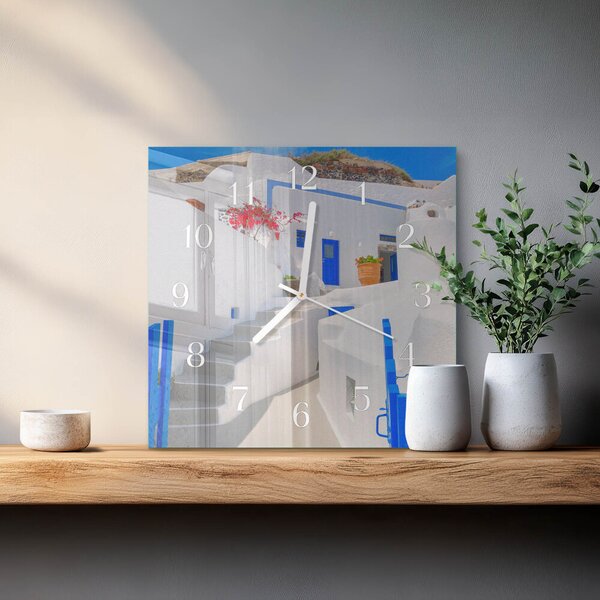 Skleněné hodiny Santorini zskb-30x30-00084813
