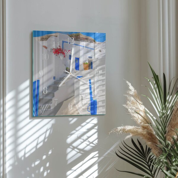 Skleněné hodiny Santorini zskb-30x30-00084813
