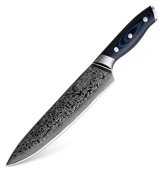 Šéfkuchařský nůž z damaškové oceli G10 Blue SaKuRo 19,1 cm