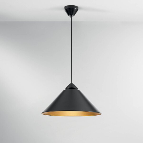 Luce Ambiente Design Závěsné světlo Big Bang černá/zlatá, Ø 49 cm, kov, stmívatelný, Černá, Obývací pokoj / jídelna, kov, Moderní