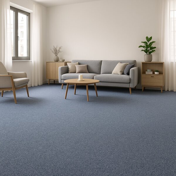 Tapibel, Metrážový koberec Cobalt SDN 64062 - AB modrý, zátěžový, na míru, šíře 4m, modrá, ab (mřížka), chodba / předsíň