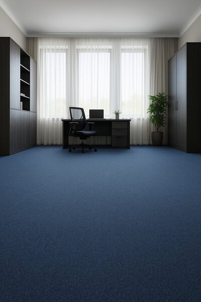 Tapibel, Metrážový koberec Cobalt SDN 64060 - AB tmavě modrý, zátěžový, na míru, šíře 4m,5m, modrá, ab (mřížka), chodba / předsíň
