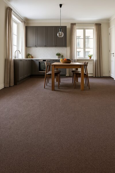 Tapibel, Metrážový koberec Cobalt SDN 64032 - AB tmavě hnědý, zátěžový, na míru, šíře 4m, hnědá, ab (mřížka), chodba / předsíň