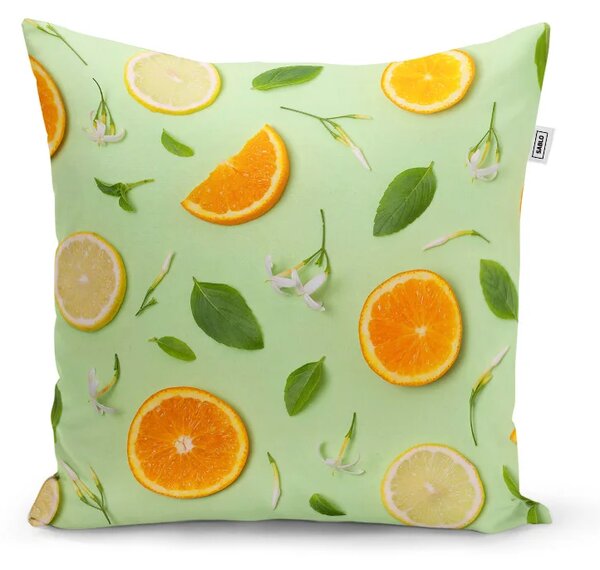 Sablio Polštář Citrus a květ - 40x40 cm