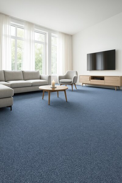 Tapibel, Metrážový koberec Cobalt SDN 64061 - AB světle modrý, zátěžový, na míru, šíře 4m, modrá, ab (mřížka), chodba / předsíň