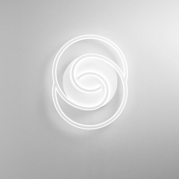 Luce Ambiente Design LED nástěnné světlo Cayman Ovale, bílá, výška 60 cm, kov,, Bílá / opál, Obývací pokoj / jídelna, kov, Moderní