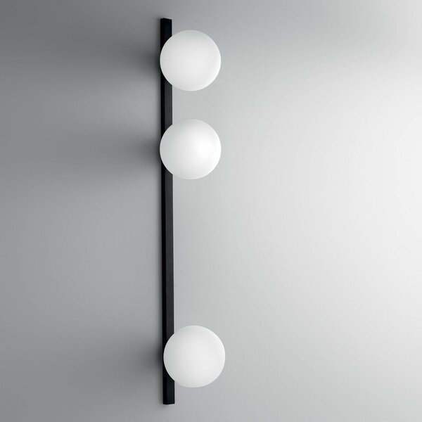 Luce Ambiente Design Nástěnné světlo Enoire, výška 90 cm, černá, kov/sklo, 3ramenná, stmívatelný, Černá, Obývací pokoj / jídelna, kov, Moderní