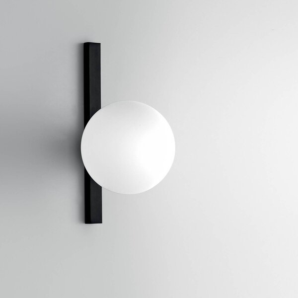 Luce Ambiente Design Nástěnné světlo Enoire, výška 28 cm, černá, kov/sklo, 1žárovková, stmívatelný, Černá, Obývací pokoj / jídelna, kov, Moderní