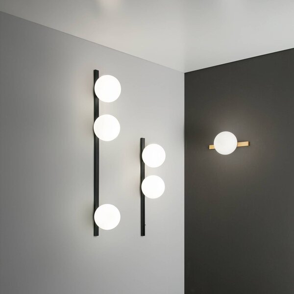 Luce Ambiente Design Nástěnné světlo Enoire, výška 90 cm, černá, kov/sklo, 3ramenná, stmívatelný, Černá, Obývací pokoj / jídelna, kov, Moderní