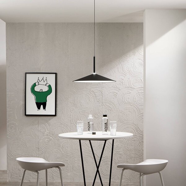 Luce Ambiente Design LED závěsné světlo Khan, černá, Ø 48 cm, kov,, Černá, Obývací pokoj / jídelna, kov, Moderní