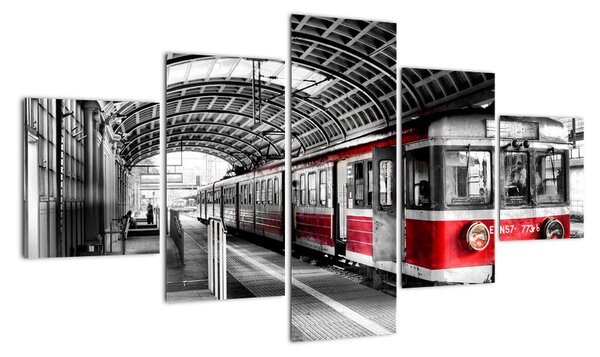Vlakové nádraží - moderní obraz (125x70cm)