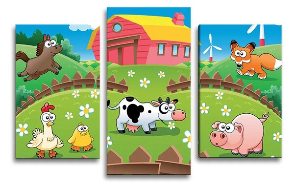 Sablio Obraz - 3-dílný Farma - 75x50 cm