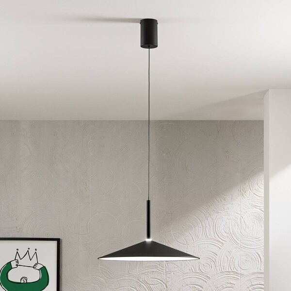 Luce Ambiente Design LED závěsné světlo Khan, černá, Ø 48 cm, kov,, Černá, Obývací pokoj / jídelna, kov, Moderní