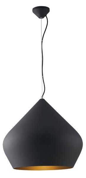 Luce Ambiente Design Závěsné světlo Tholos, černá/zlatá, Ø 52 cm, kov, stmívatelný, Černá, Obývací pokoj / jídelna, kov, Moderní