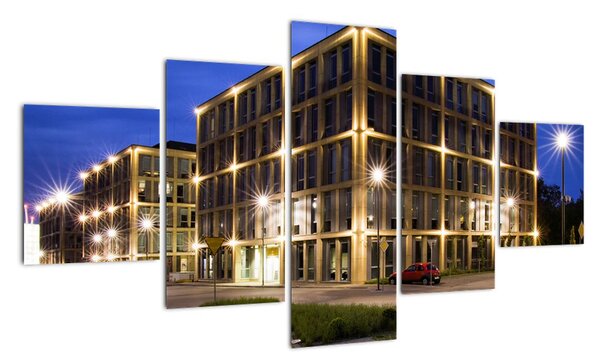 Osvětlené budovy - obraz (125x70cm)