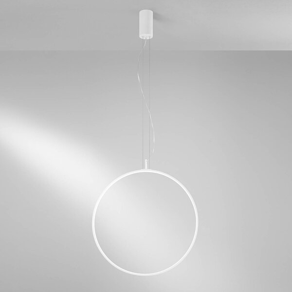 Luce Ambiente Design LED závěsné světlo Toorx, bílá, Ø 60 cm, kov,, Bílá / opál, Obývací pokoj / jídelna, kov, Moderní