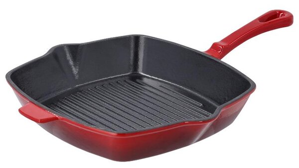 Silvercrest® Litinová grilovací pánev, Ø 24 cm (červená) (100392723004)