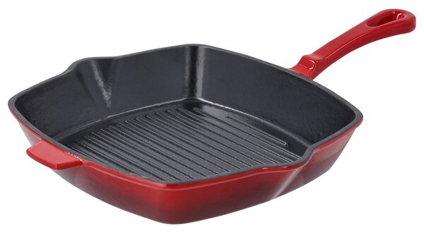 Silvercrest® Litinová grilovací pánev, Ø 24 cm (červená) (100392723004)