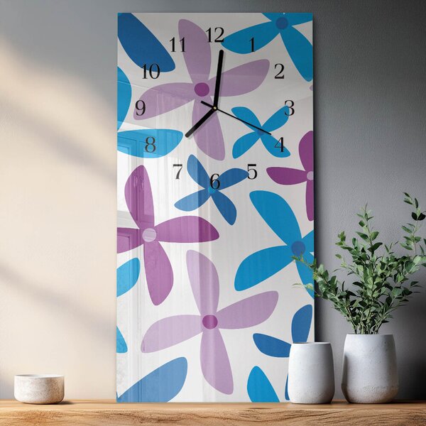 Skleněné hodiny vertikální Havajské květiny zsppc-30x60-00260384