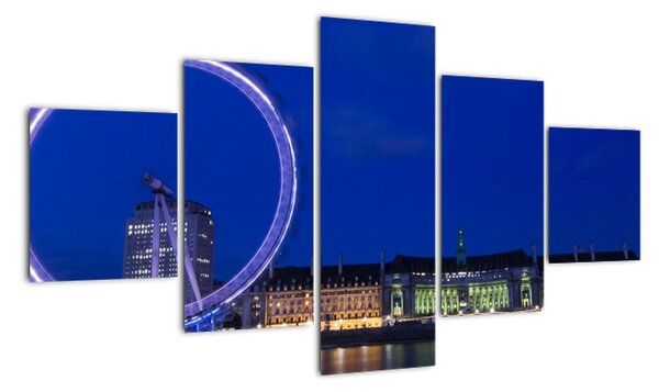 Noční Londýnské oko - obrazy (125x70cm)