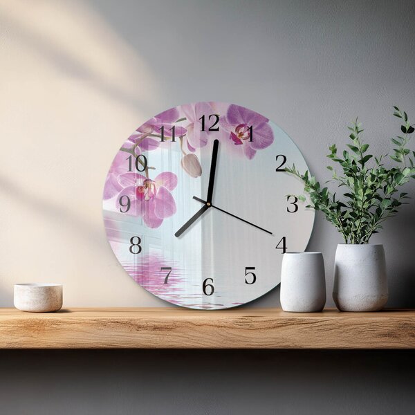 Skleněné nástěnné hodiny Orchidej zsoc-fi30-00178470