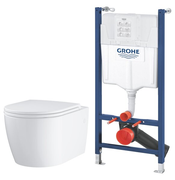 Sada WC mísa se sedátkem s pomalým sklápěním Grohe Start 103848SH00, podomítkový WC modul Grohe Solido 38971000