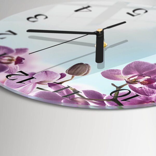 Skleněné nástěnné hodiny Orchidej zsoc-fi30-00178470