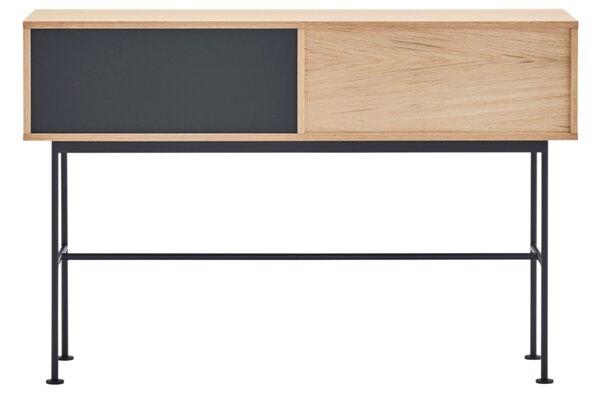 Antracitově šedý dubový toaletní stolek Teulat Yoko 120 x 35 cm