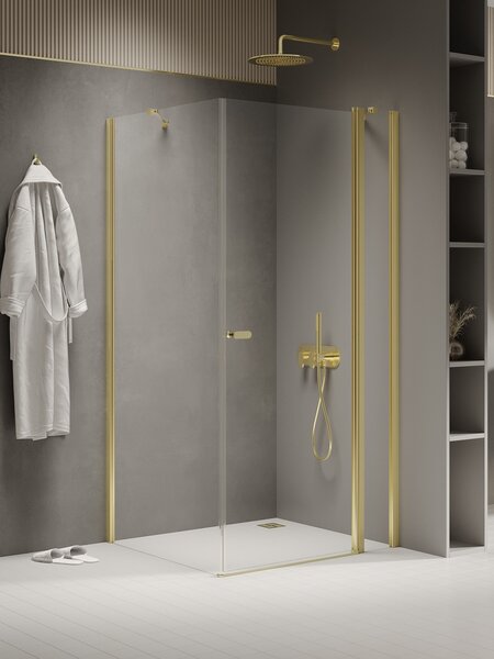 New Trendy New Soleo Light Gold sprchový kout 90x90 cm čtvercový zlatá lesk/průhledné sklo K-1853