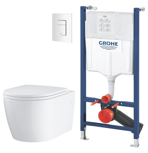 Sada WC mísa se sedátkem s pomalým sklápěním Grohe Start 103848SH00, podomítkový WC modul Grohe Solido 38971000, 38732SH0