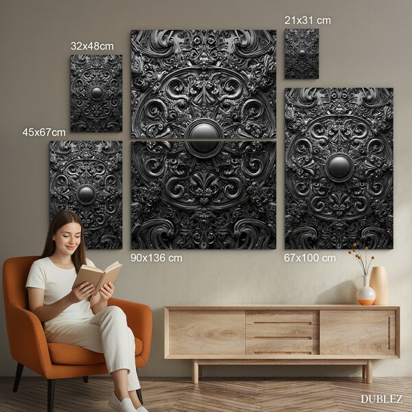 DUBLEZ | Nástěnný obraz - Mandala Black | UV tisk, Premium