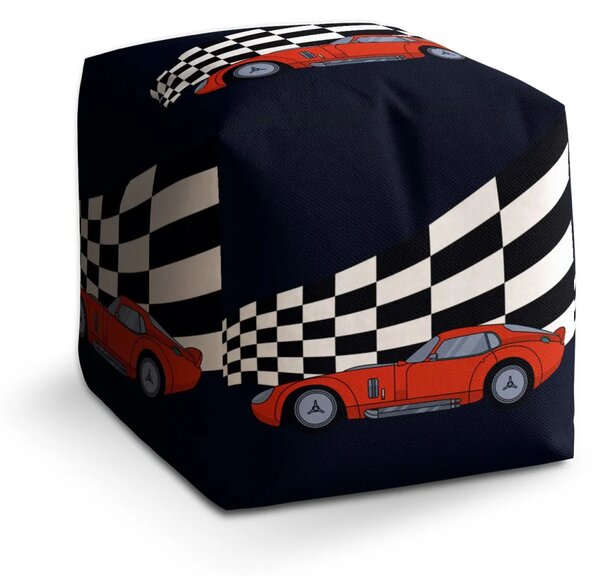 Sablio Taburet Cube Závodní auto - 40x40x40 cm