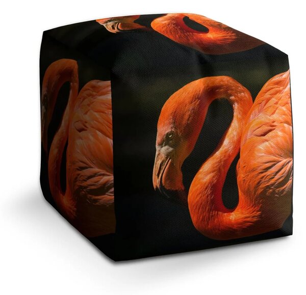 Sablio Taburet Cube Plameňák - 40x40x40 cm